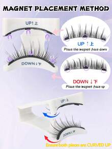 1 Pair New Soft Magnetic False Eyelashes, Natural Look, Reusable Magnetic Eyelash Set, Easy Wear For Women - Natural Lashes - View 8