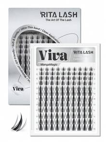 Viva | RITALASH 120pcs MangaMagic Collection Upgrade U Lashes With Ultra-Dense, Waterproof, Long-Lasting Lashes | Fairy | Fashion Wet Look | Beginner-Friendly DIY Lashes For A Flawless, Voluminous Look | & Must-Have Clusters - Black - View 11