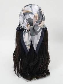 1pc Women's Lightweight Feather Print Bandana Scarf, Fresh And Flowy - Multicolor - View 12