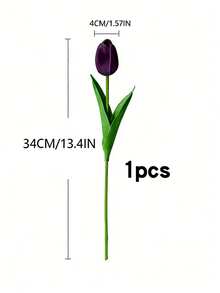 Bó hoa giả Tulip màu tím đậm, 1/5/10 cành, cao 34cm/13.4in, trang trí lãng mạn cho Ngày Valentine, nhà cửa, văn phòng, đám cưới, phong cách Boho, tiệc tùng ngày lễ, trang trại mùa thu. - Nhiều màu - Xem 14