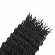 Tóc giả móc sợi sóng biển, 18/24/30 inch, tóc giả móc sợi sóng sâu, tóc giả bện xoăn sóng tổng hợp, tóc giả bện kiểu Bohemian, tóc giả móc sợi sóng sâu, tóc giả bện sóng, tóc giả móc xoăn - màu đen - Xem 5