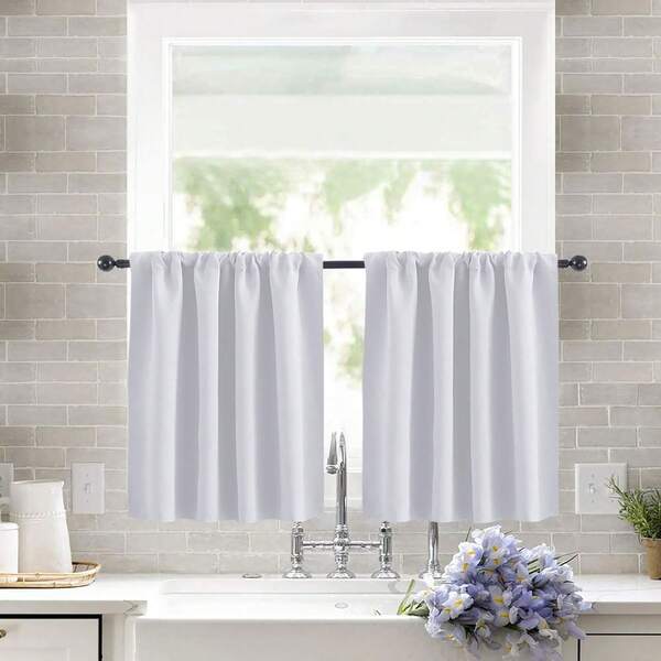 1pc High Blackout Solid Color Curtain Fabric, UV-Resistant Polyester Rod Pocket Top, Easy To Hang, All-Season Blackout, Suitable For Kitchen, Living Room, Office Decoration
