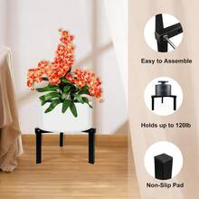 Adjustable Three - Legged Metal Plant Stand For 5"-10" Plant Pots Indoor Or Outdoor Use Single Black Plant Stand For Home Garden Decor Greenhouse Planter Holder - 3 - Mini - View 10