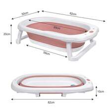 Foldable Bathtub With Seat Cushion, Portable Bathtub - Pink - View 2