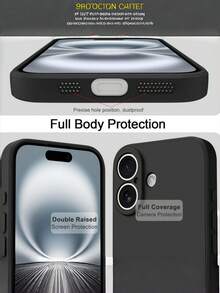 Shockproof Original Liquid Phone Case, Compatible With IPhone 17, 17Air, 17 Pro, 17 Pro Max, Phone Protection, Anti Drop Protection, Phone Case, Fashionable Case, High-Quality Construction, Flexible Case, Protective Case, Shockproof Case, Technology Enthusiasts, Smartphone Users - Black - View 9