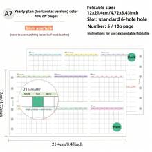 5 قطع A6/A7 صفحات داخلية قابلة للطي 3 مرات، أوراق فضفاضة مع تاريخ وسنة وشهر، مع تقويم، باللغة الإنجليزية، مثالية للتنظيم والتخطيط، مخطط الطالب للذكريات | مخطط شهري | مخطط مؤرخ - كتيب ثلاثي الطيات للخطة السنوية - مشاهدة 10