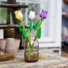 Juego de construcción de ramos, disponible en varios colores, fácil de montar, adecuado para adultos y niños, con bloques de flores que fomentan el aprendizaje práctico - Multicolor - Ver 5