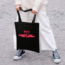Bangtan World Tour 2026 New Album Merch Fashion Print Canvas Reusable Tote Bag Army Fans Merch, Unlined, No-Closure, With Fixed Shoulder Straps, Ideal For Personal Storage & Kpop Groupie Gifts - 黑色 - 查看 5