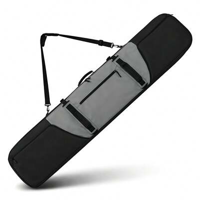 Deep Grey - Full Padded Single Board Ski Bag, Includes Fixed Single Or Double Board Device, Size 163cm, Can Hold Skis, Ski Boots, Helmet, Bindings, Clothing And Most Ski Gear