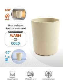 1pc Infant/Toddler Apricot Plain Silicone Large Capacity Spill-Proof Drinking Cup, Suitable For Daily Hydration - Apricot - View 12