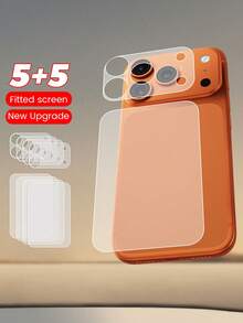 Compatible con iPhone 17pro/17pro Series Película suave de borde curvo, película trasera de alta definición, 2 piezas - Antihuellas, alta definición, alta resolución de pantáctil, antihuellas, antipolvo, protección contra arañazos + 2 piezas de película de lente de alta definición, protección contra arañazos, antihuellas, accesorios esenciales de protección de pantalla, aplicable a protector de pantalla diario, oficina, hogar, protector de pantalla de teléfono a prueba de agua, a prueba de golpes, resistente a caídas, resistente a arañazos - transparente - Ver 2