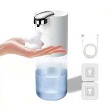 DONASIRA Essencial para Halloween e Natal - Novo dispensador de sabonete líquido com sensor automático, dispensador de sabonete líquido sem toque, montado na parede, lavador de mãos elétrico com espuma para crianças, capacidade de 360 ml a 400 ml, tempo de espuma/líquido ajustável de 0,3/0,8/1,5/2,0 s, atraso de 0,25 s, adequado para banheiro, lavabo, cozinha, decoração de banheiro e volta às aulas - P12 todo tipo garrafa branca - Ver 12