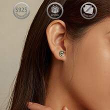 1 Đôi bông tai bạc 925 kiểu dáng tắc kè hoa thời trang dành cho nữ, thích hợp cho sử dụng hàng ngày, dự tiệc, ngày lễ, hẹn hò, làm quà tặng. - Bạc - Xem 7