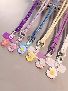 1条INS风雏菊挂绳，粉彩色长款带扣，适用于学生证、公交卡、工作证，时尚防丢，兼容安卓及大多数智能手机，是送给母亲、家人、朋友、孩子、生日、节日等场合的理想礼物。 - 彩色 - 查看 4