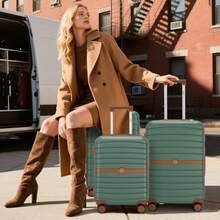 PP Suitcase 20"/24"/28" - Lightweight Hard-Shell Luggage With 4* 360° Wheels, TSA Lock | Hand Luggage & Travel Suitcases - 綠色 - 查看 2