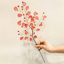 1pc Clear Multi-Color Resin Leaf Artificial Flower, Fashionable Fishtail Shaped Artificial Plant Branch, Elegant Artificial Floral Stem, Holiday Gift Bouquet, Suitable For Vase Filler, Wedding Table, Home Party Decoration - Multicolor - View 11