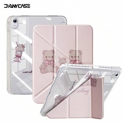 Ốp bảo vệ máy tính bảng họa tiết gấu dễ thương dành cho iPhone 11 inch A16 2025, 10.9 inch thế hệ thứ 10 Air 4/5, 11 inch Air M3 2025 thế hệ thứ 7/8/9 và máy tính bảng 10.2 inch, có khe cắm bút cảm ứng.