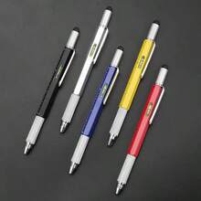 6-In-1 Multifunctional Metal Pen Tool With Ruler, Screwdriver, Stylus, Ballpoint Pen - Rectangle - View 2