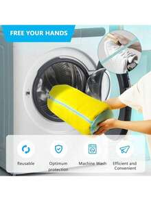 1个透气尼龙鞋袋，洗衣袋，适用于宿舍、公寓和家用洗衣机，适合清洗运动鞋、休闲鞋和帆布鞋，洗衣机洗衣配件 - 彩色 - 查看 2