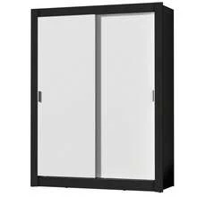 Ropero Madesa Dalas Plus 2 Puertas Corredizas 4 Cajones Color Negro y Blanco - Negro y Blanco - Ver 2