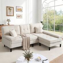 Sofas & Couches - Light Beige + Foam + 3 Seat + Foam - View 9