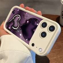 Heart-shaped pattern For  Moto E40 32 30 22 13 DGE60 50 PRO G85 84 75 55 54 53 45 35 34   32 30 24 23 22 20 15 14 13 10 FUSION Vivo Y100 78 78M 78T1 77T 36 30 E PR0   LITE 28E 28 27 S 27 18 17 11 Thickened Shockproof, Premium Silicone, Trendy   Creative Soft Shell - Patrón en forma de corazón - Borgoña IJXEEY - Ver 8