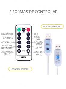 Cortinas Decorativas De 300 Led Serie De Luces Con 8 Modos - Amarillo - Ver 7
