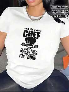 Women'S Chef T-Shirt - "I'm A Chef" Graphic With Chef Hat Design - Lightweight Kitchen Shirt For Cooking, Restaurant, Casual Attire - Black & White Chef Apparel - Easy-Care Professional Chef Outfit, Chef Accessories, Cooking Enthusiast Clothing, Playful Text Design, Comfortable Fit, Restaurant Uniform, Round Neck Tee, Breathable Material, Culinary Enthusiasts, Chef Tshirt, T Shirt Women, Top For Women, Tshirt Shirt For Women, T Shirt For Women, Women T-Shirt, Women Top, Women Polo - White - View 12
