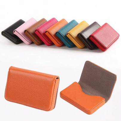 Women Men Business Card Holder PU Leather Wallet PU Leather Businessman Style Credit Card Holder Coin Purse