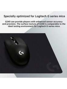 Logitech Alfombrilla de tela para juegos G240: Ideal para juegos. Su superficie de tela duradera resiste el desgaste. Su base antideslizante garantiza estabilidad. Su baja fricción optimiza el control. Color negro. - Rectángulo - Ver 4