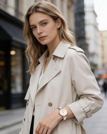 Anne Klein Women Wrist Watches Stylish Minimalist Analog Stainless Steel Quartz Waterproof Watches for Women - 白色和玫瑰金 - 查看 4