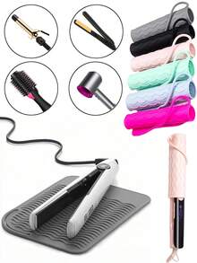 1pc Hot Styling Tool Mat, Universal Size Hair Straightener And Curling Iron Heat-Resistant Mat For Storage And Travel, Hot Styling Tool Mat, Heat Resistant Silicone Hair Styling Mat Storage Heat Insulation Pad For Hair Straighteners, Flat Irons, And Curling Irons, Protect Your Hair Styling Tools With This Non-Slip Silicone Heat Insulation Pad For Restaurant Hotel Commercial - Multicolor - View 5