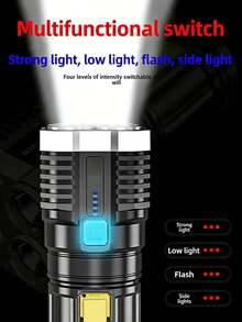 2pcs/1pc Rechargeable 5/4 LED Flashlight, Ultra Bright Tactical Headlamp, Battery Level Indicator, Waterproof Design, Suitable For Camping, Hiking And Emergency Situations. - L-29 - 查看 9