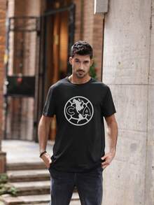 A men's round neck casual short top, elegant and casual, suitable for daily outings, Christmas, regular length, essential for travel - Negro - Ver 2