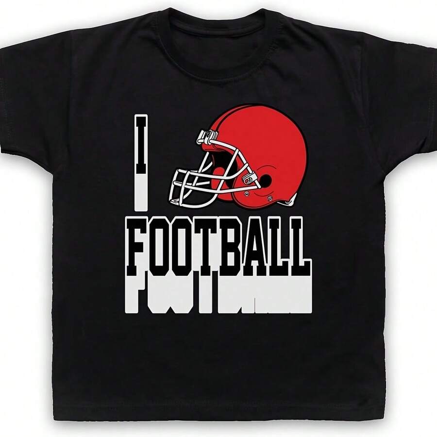 Big Bo' I Love Footb Football Helmet T-Shirt - 綠色 - 查看 1