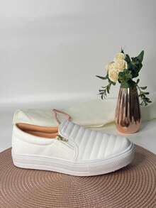 Hospital Shoes, Women's Slip-On Casual Sneakers With Zipper, Comfortable, Immediate Shipping - Bệnh viện Trắng - Xem 3