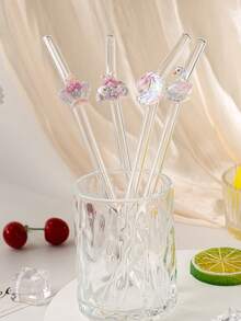 1/2支装可重复使用手工玻璃吸管 | 梦幻天鹅/月亮/云朵闪光装饰 | 适用于冷饮/奶茶/咖啡/果汁/冰沙 | 节日/派对/520/婚礼/返校/斋月礼物 | 家庭聚会/咖啡馆/酒吧/户外旅行/海滩/办公室/主题餐厅 | 送给女朋友/男朋友/父母/朋友/品质爱好者 | 高品质手工玻璃 | 趣味饮品配件 | 节日必备 | 派对装饰 | 精致厨房小工具 | 高级饮品搭配工具 - 無色 - 查看 2