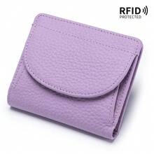 Tarjetero de cuero genuino RFID para mujer, tarjetero para tarjetas de crédito, monedero de piel de vaca, bolso de mano de lujo, billeteras de bolsillo delgadas 1KNK - Verde - Ver 6