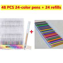 MIKITOOL 48pcs 24 Gel Pens + 24 Refill Pieces Gel Pens, Glitter Colors For Halloween And Christmas Crafts, School And Office Supplies, Back To School - 48 PCS 24-color Pens + 24 Refills - View 3