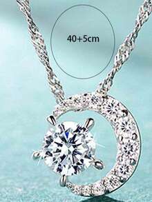 1件月亮浪漫元素女士吊坠项链，时尚颈链礼物 - 項鍊 - 查看 2