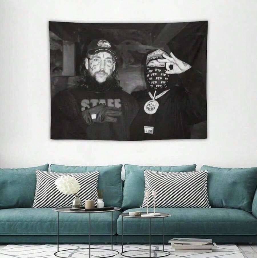 Uicideboys Music Album Poster Tapestry Bedroom, Living Room & Dorm Decor Hanging Lightweight Rapper Wall Backdrop Decoration Print Photo Wall Decor - Kiểu 1 - Xem 1