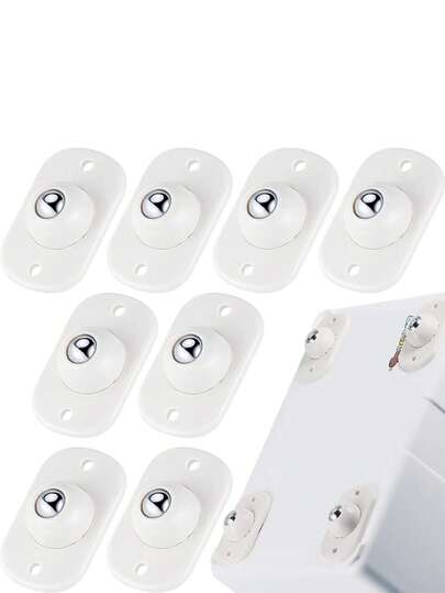 4个自粘式家具脚轮，360°旋转轮，适用于厨房电器、迷你咖啡机、垃圾桶、储物箱等（4个）。这些小脚轮适用于咖啡机、烤箱、空气炸锅、榨汁机、搅拌机、研磨机、储物箱、打印机、垃圾桶、小型家具等。360°旋转：这些小巧的脚轮可以让沉重的箱子轻松地向任何方向移动。