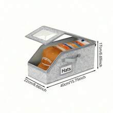 1pc Multi-Functional Baseball Cap Storage Box, Large Capacity Stackable Baseball Cap Container, Multi-Purpose Dust-Proof Storage Box For Wardrobe, Foldable Zipper Dust Cover Storage Box For Hats, Clothes, Dolls, Suitable For All Seasons - Multicolor - View 11