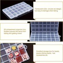 28-Compartment Adjustable Organizer Box Transparent PP Plastic Bead Jewelry Storage Case - 1pc - View 10