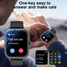 MixtataDi Smartwatch, 1.83-Inch Multifunctional Sports Smartwatch, Featuring Wireless Calling/Music, Message Notifications, Pedometer, Sedentary Reminders, And Multiple Watch Face Wallpapers. Suitable For Both Men And Women, Compatible With Android And IOS. Perfect As A New Year Gift. - 彩色 - 查看 4