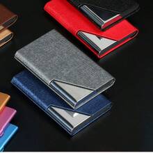 Soporte para tarjetas de visita de acero inoxidable creativo y de moda con tapa abatible y diseño en ángulo - Porta tarjetas de visita en ángulo - Ver 3