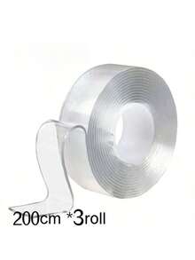 1/2/4pcs Reusable Washable Double-Sided Nano Thickened Transparent High Viscosity Wall Hanging Tape - White - View 12