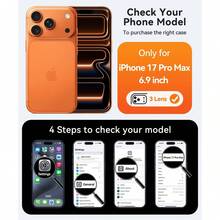 Magnetic For IPhone 17 Pro Max Case(6.9"), Upgraded [Full Camera Protection] [Compatible With Magsafe] [Translucent Matte] Shockproof Protective Phone Case, Orange - Pink - View 2