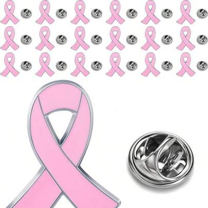 50 Pcs Pink Ribbon Breast Cancer Brooch Set Breast Cancer Awareness Accessories Official Hope Brooches Survivor Gifts