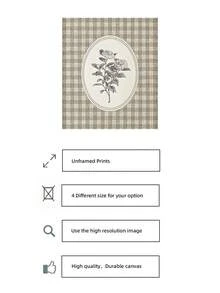 1pc Frameless Neutral Brown Gingham Floral Wall Art Print, Vintage Botanical Checkered Plaid Pattern, Minimalist Cottagecore Aesthetic Poster For Living Room, Bedroom, Dorm, Room Decor, Wall Prints,Funky Posters,Vintage Decor,College Dorm Essentials - Neutral Brown Plaid Flowers - View 5
